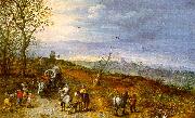 Jan Brueghel Wayside Encounter oil